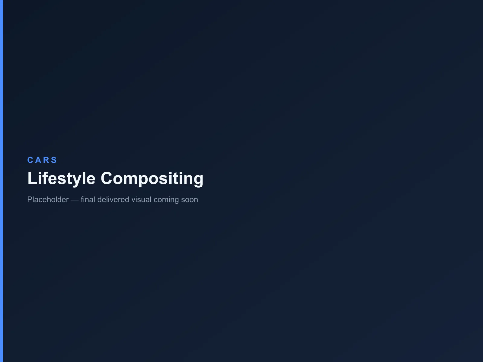 Placeholder result image for Lifestyle Compositing — Cars